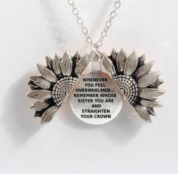 Sunflower Double Layer Lettering Necklace Stylish