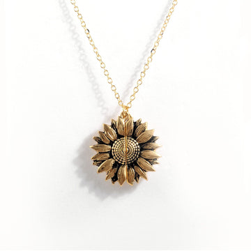 Sunflower Double Layer Lettering Necklace Stylish