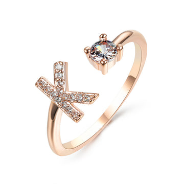 New Design Adjustable 26 Initial Letter Ring
