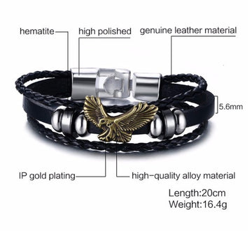 Alloy Lucky Figure 8 Leather Bracelet