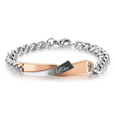 Couple Cross Design Bracelet Stainless Steel