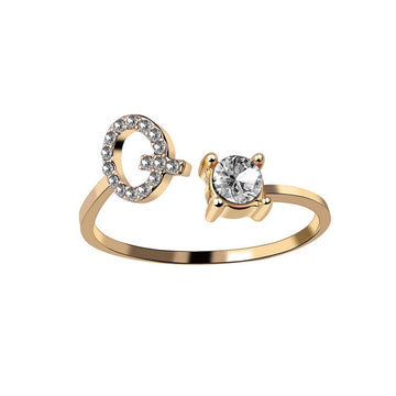 New Design Adjustable 26 Initial Letter Ring