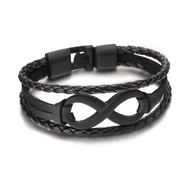 Lucky Figure 8 Leather Bracelet Unisex
