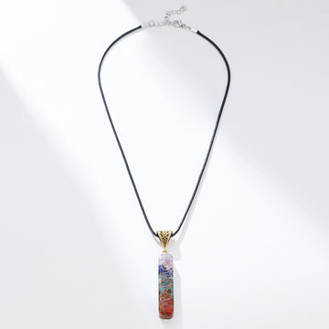 Retro Reiki Healing Energy Crystal Pendant Necklace