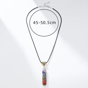 Retro Reiki Healing Energy Crystal Pendant Necklace