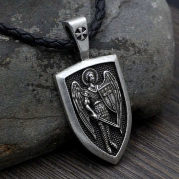 Saint Michael Archangel Pendant Necklace Alloy
