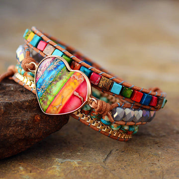 Natural Imperial Stone Hand Woven Bracelet