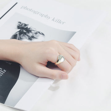 Oval Smooth Adjustable Ring Fashionable Atmosphere