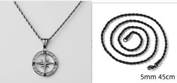 Stainless Steel Compass Circular Necklace Geometric