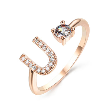 New Design Adjustable 26 Initial Letter Ring