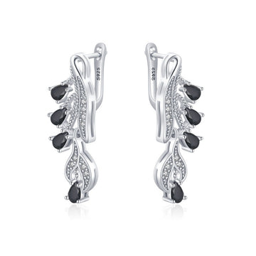 Korean Style Simple Black Zircon Drop-Shaped