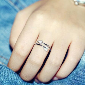 Diamond Arrow Ring In Copper Material