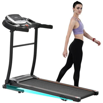 New Home Folding Treadmill With Pulse Sensor 2.5 HP Quiet Brushless Motor 7.5 MPH 300LBS Weight Capacity Walking Jogging Machine 3 Level Incline 12 Preset Programs For Home Gym