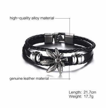 Alloy Lucky Figure 8 Leather Bracelet