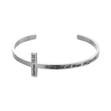 Special Titanium Steel Scripture Cross Bracelet