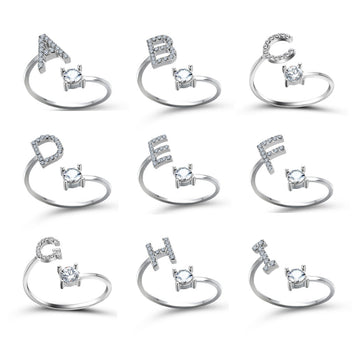 New Design Adjustable 26 Initial Letter Ring
