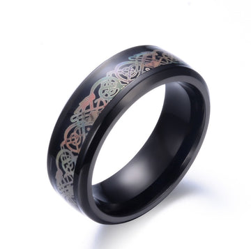Titanium Steel Dragon Ring Handcrafted Stainless