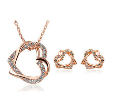 Yiwu Fashion Jewelry Customized Double Diamond Necklace