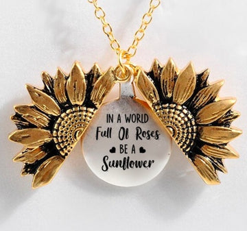 Sunflower Double Layer Lettering Necklace Stylish