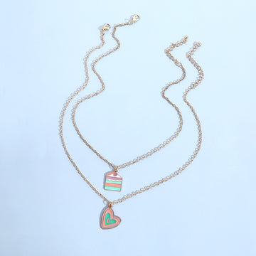 Women Macaron Multi Color Oil Drop Necklace