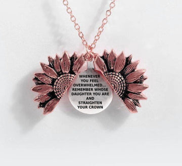 Sunflower Double Layer Lettering Necklace Stylish