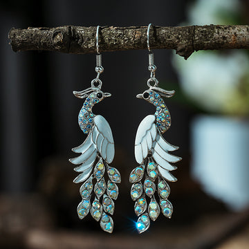 European And American Texture Peacock Earrings