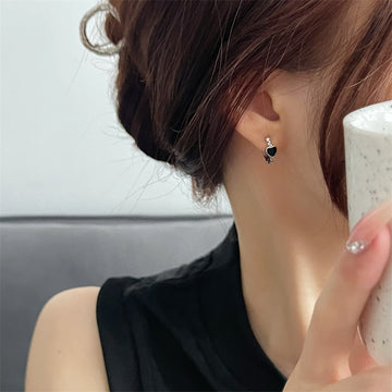 Black Love Heart Earrings Women Summer