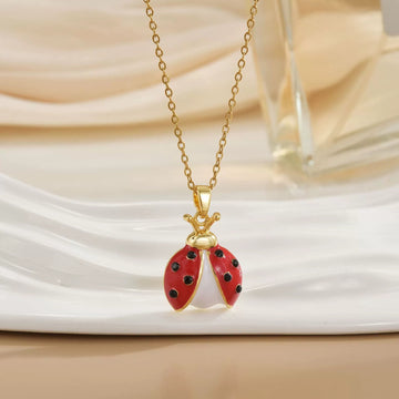 Women'S Creative Cartoon Ladybug Necklace Beetle