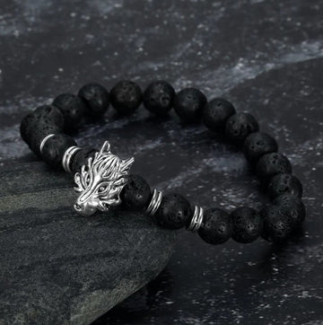 Asgard Crafted Grey Wolf Head And Bracelet