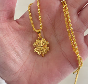Gold Plated Brass Pendant Necklace For