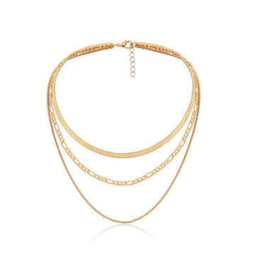 Punk Geometric Snake Bones Chain Multi Necklace