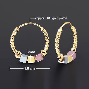 Hollow Rosette Earrings With Gold Contrast