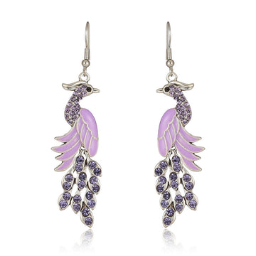 European And American Texture Peacock Earrings