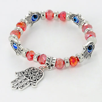 Devil'S Eye Beaded Bracelet Unisex Alloy