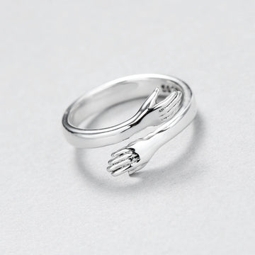 Love Hug Couple Ring Open Adjustable
