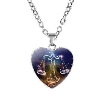 Women'S Zodiac Heart Pendant Necklace With