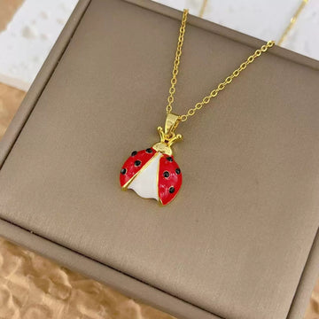 Women'S Creative Cartoon Ladybug Necklace Beetle