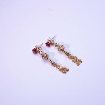 Gold Plated Diamond Tassel Earrings Eardrops