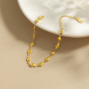 Gold Chain Heart Bracelet Stainless Steel