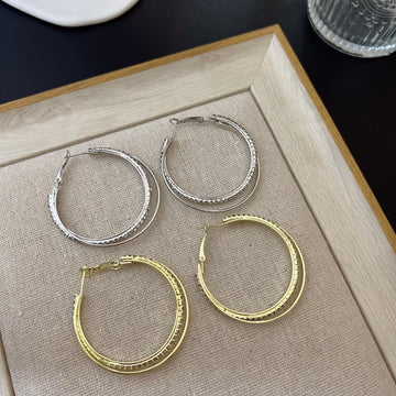 Diamond Simple Bracelet And Eardrop Earring