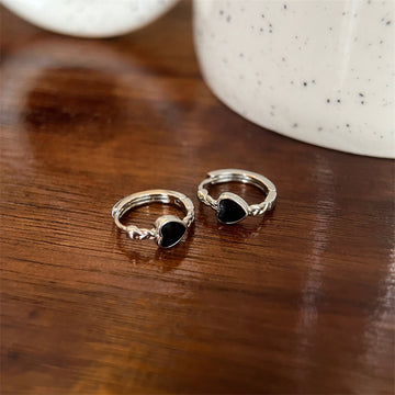 Black Love Heart Earrings Women Summer