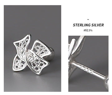 Bow Otica Silver Bow Stud Earrings