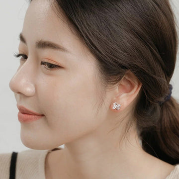 Bow Otica Silver Bow Stud Earrings