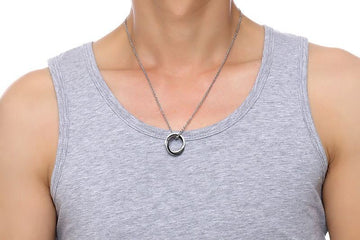 Stainless Steel Couple Necklace Geometric Design