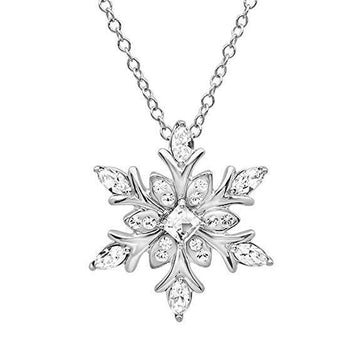 Zircon Christmas Snowflake Necklace Women'S Pendant