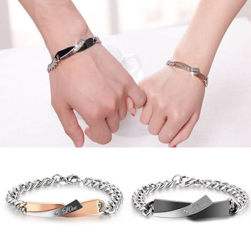 Couple Cross Design Bracelet Stainless Steel