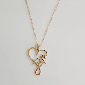 European And American Heart Of Faith Necklace