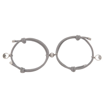Alloy Eachother Couple Bracelet Adjustable Magnetic