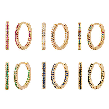Circle Female Earrings Ear Clip Multicolor