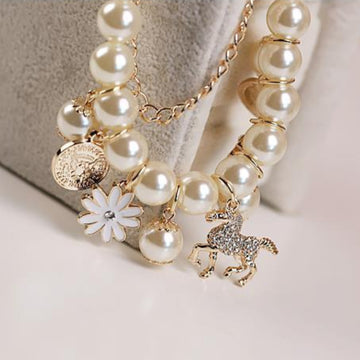 Pearl Flower Bracelet Jewelry For Elegant